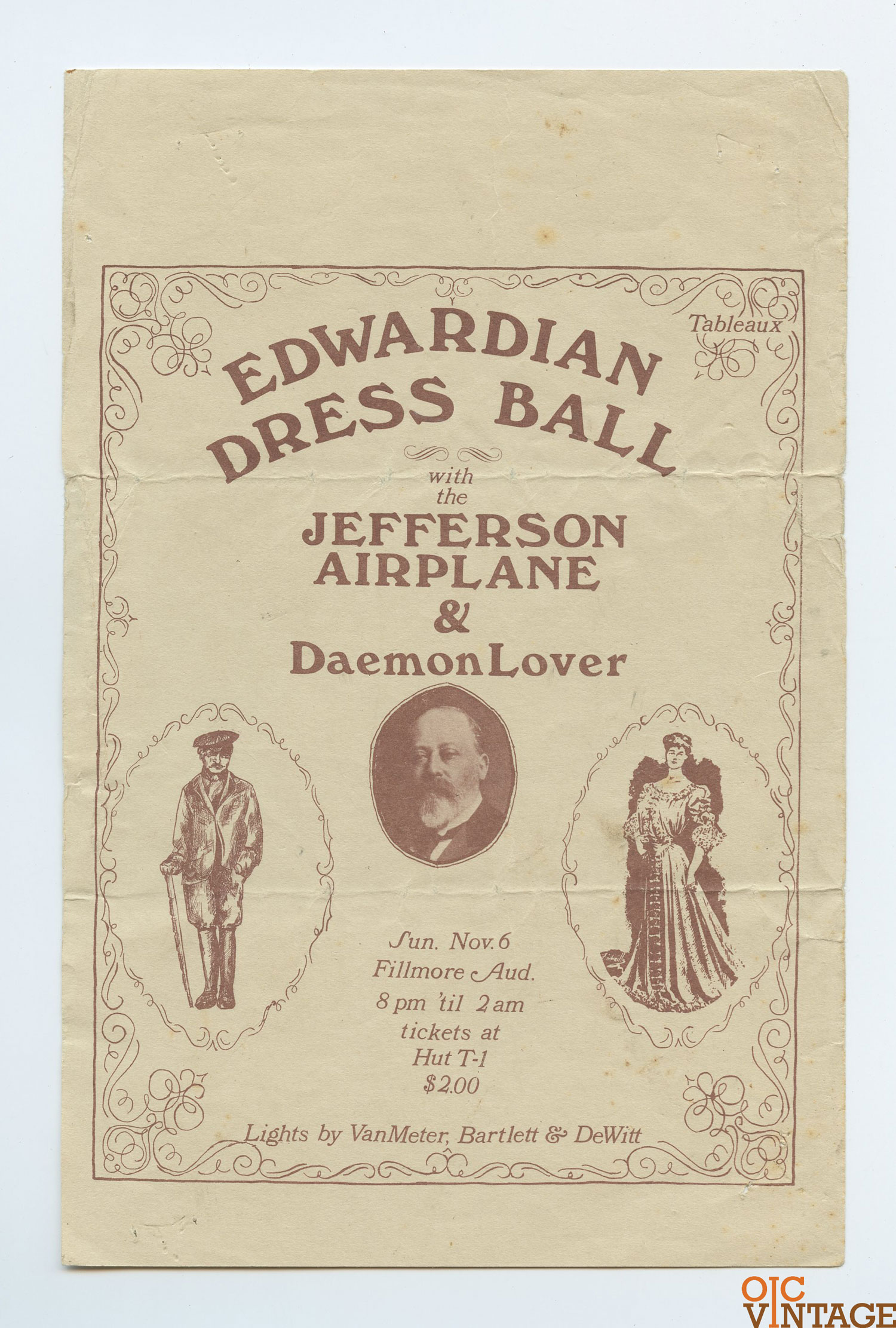 Jefferson Airplane Handbill 1966 Nov 6 Edward Dress Ball Fillmore Auditorium