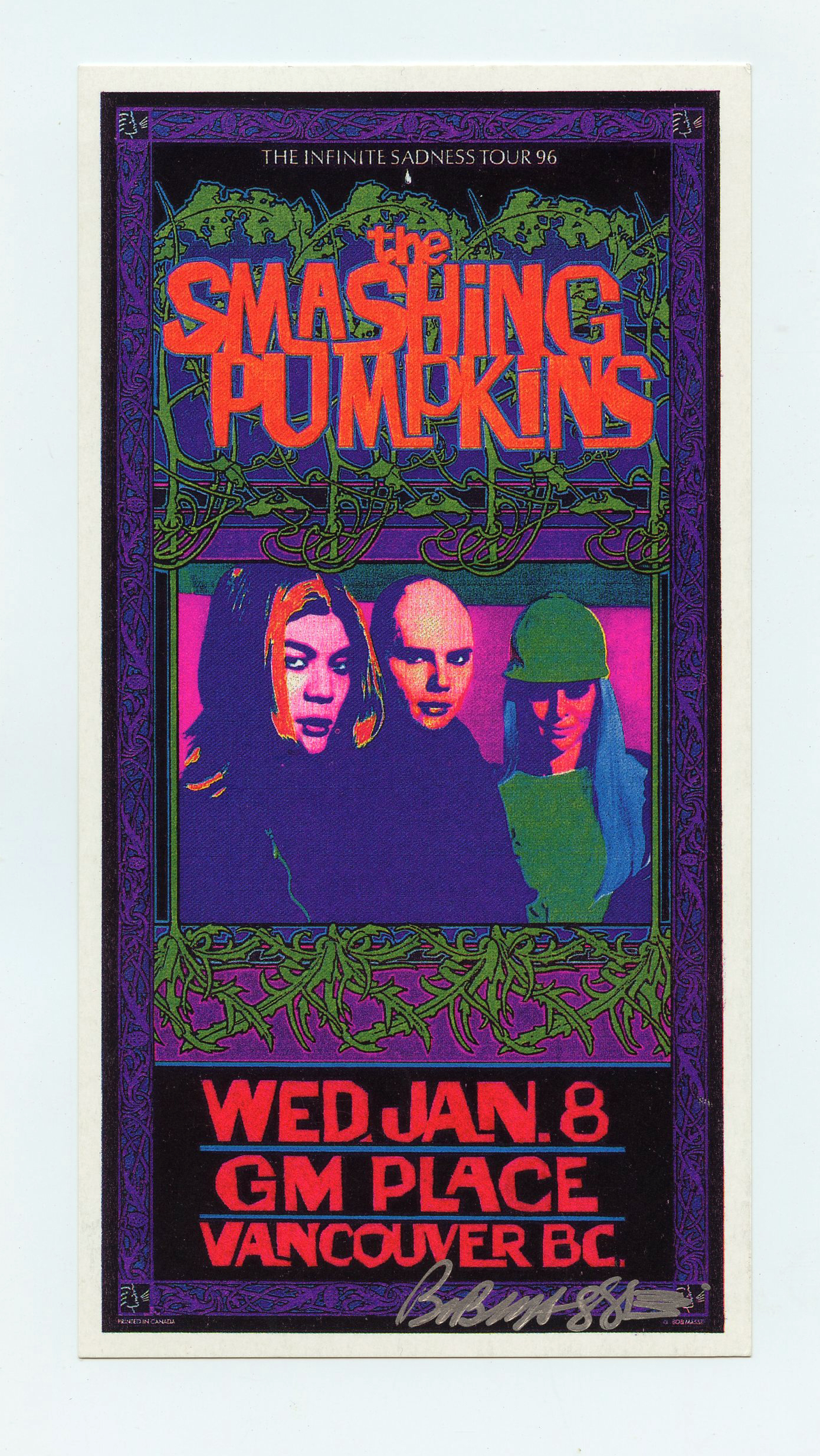 Smashing Pumpkins Handbill 1996 Jan 8 GM Place Vancouver