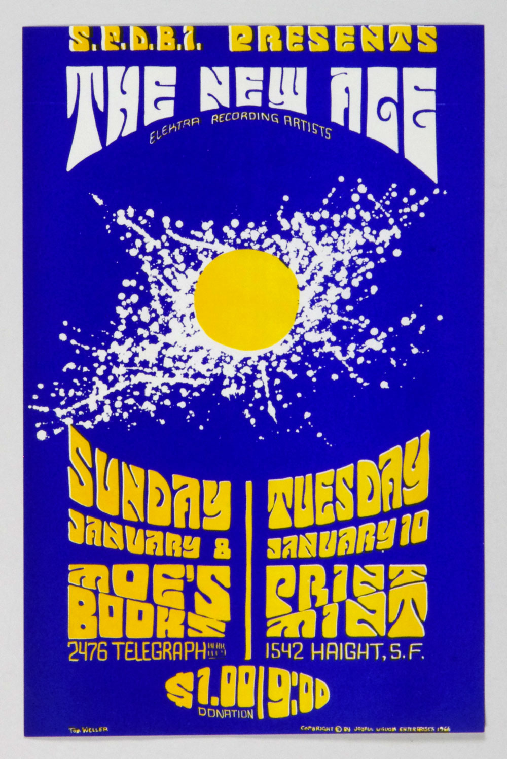 Paul Butterfield Tim Buckley The Bread Poster 1966 Jan San Francisco Tom Weller