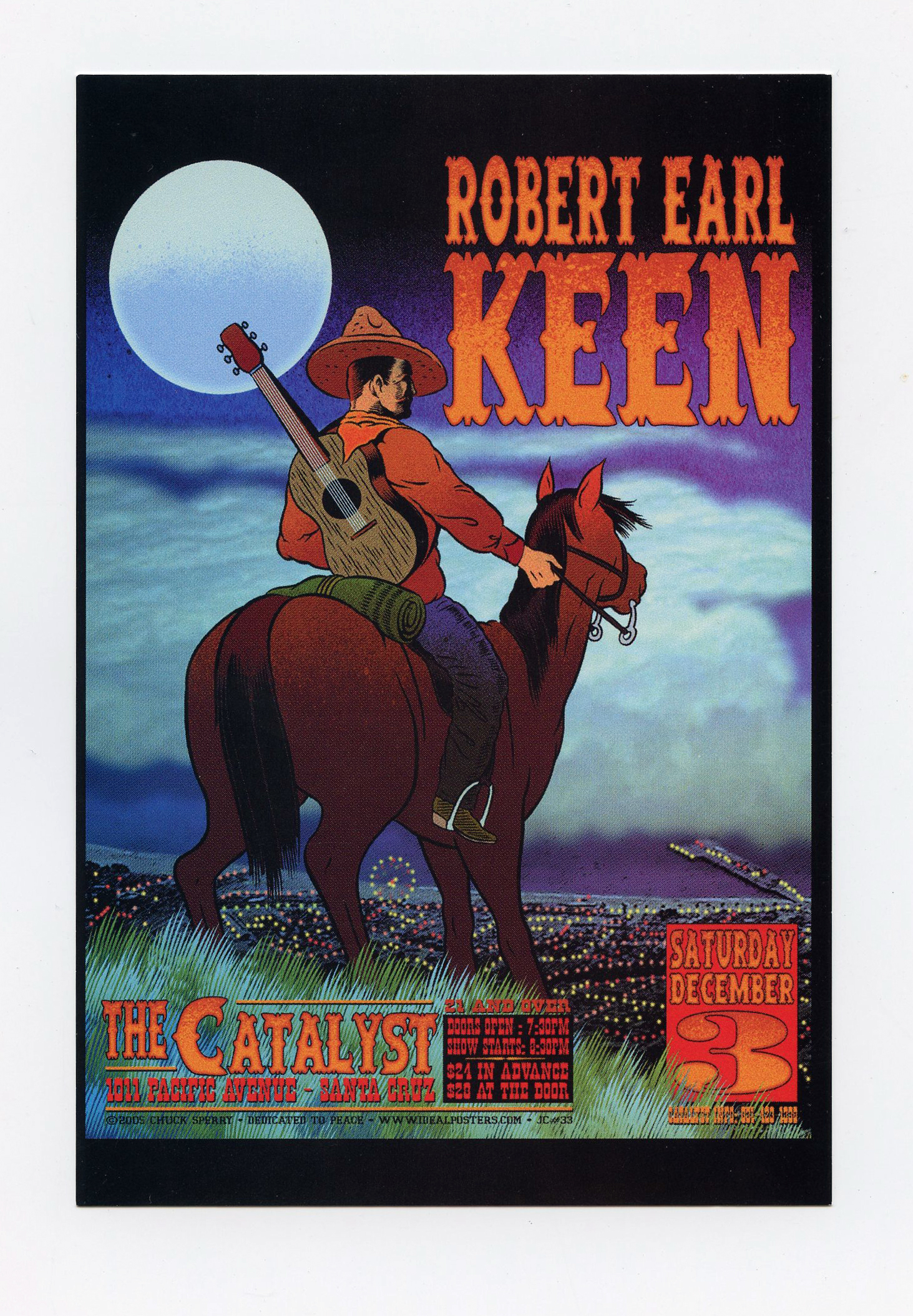 Robert Earl Keen Handbill 2005 Dec 3 the Catalyst Santa Cruz