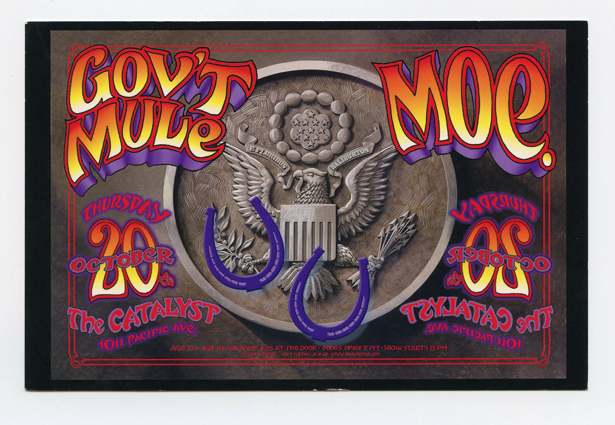 Gov't Mule MOE Handbill The Catalyst Santa Cruz 2005 Oct 20 Randy Tuten