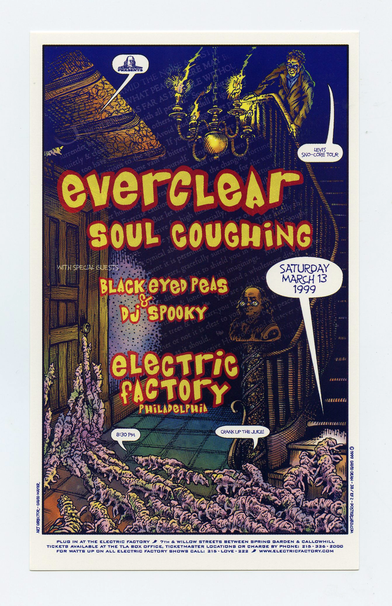 Everclear Soul Coughing Handbill Electric Factory PH 1999 Mar 13 David Dean