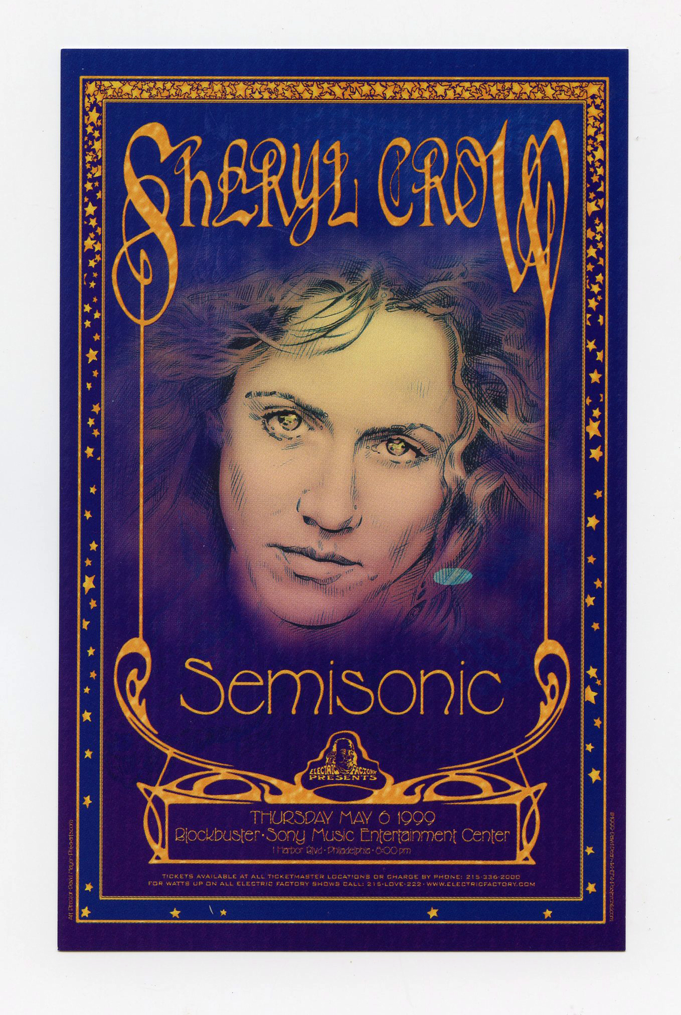 Sheryl Crow Handbill 1999 May 6 Inglewood CA David Dean