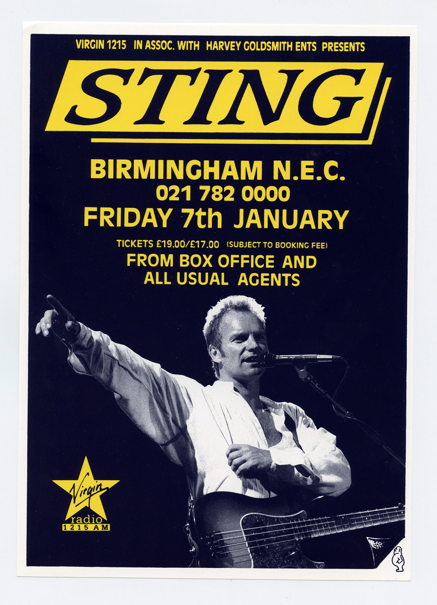 STING Flyer 1994 Jan 7 NEC Arena Birmingham UK