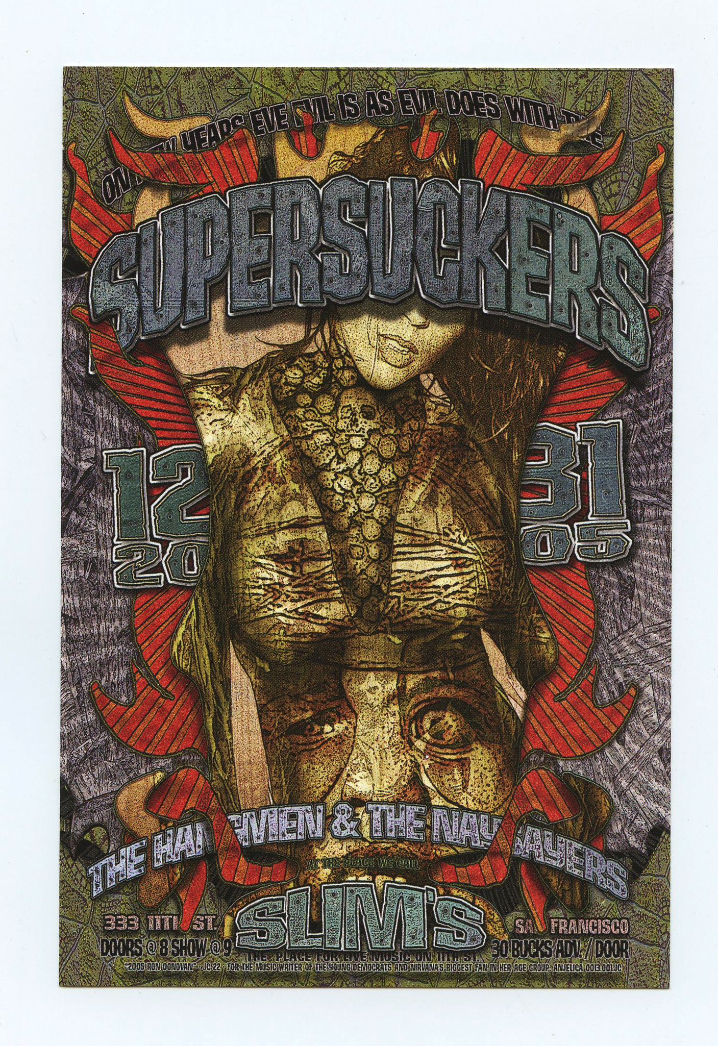 Supersuckers Handbill The Hangmen The Naysayers 2005 Dec 21 Slim's 