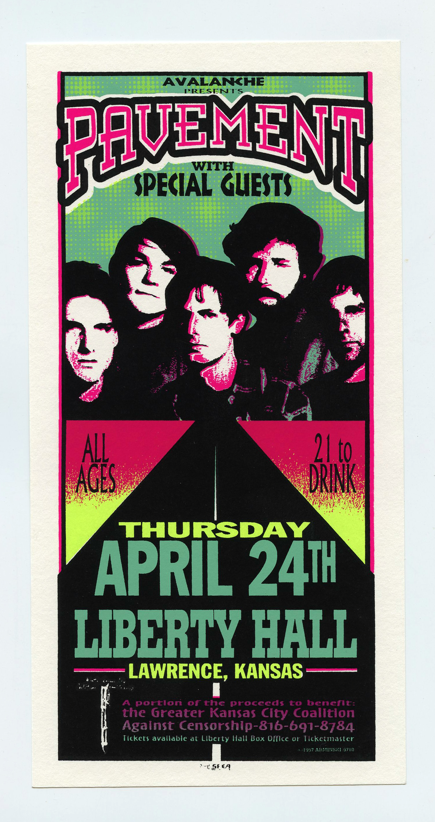 Pavement Handbill 1997 Apr 24 Liberty Hall Lawrence KS 