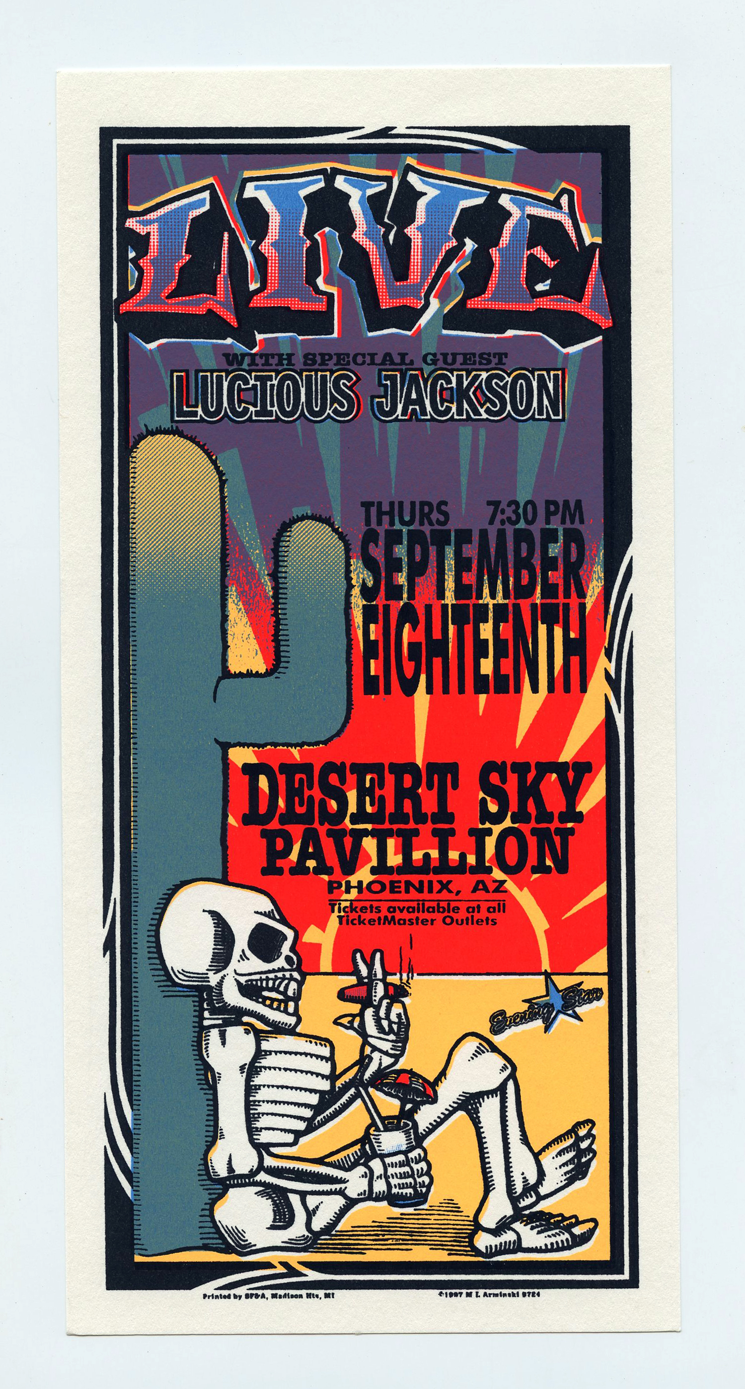 Luscious Jackson Handbill 1997 Sep 18 Desert Sky Pavilion 