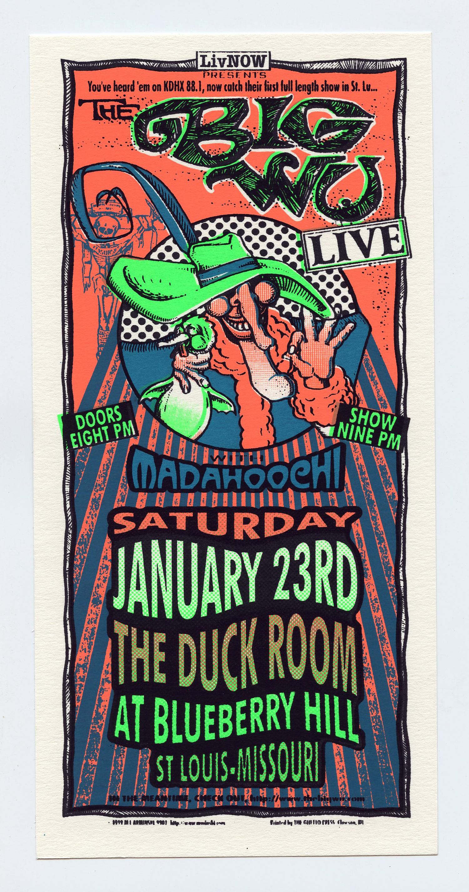 Big Wu Handbill 1999 Jan 23 The Duck Room St Louis MO 