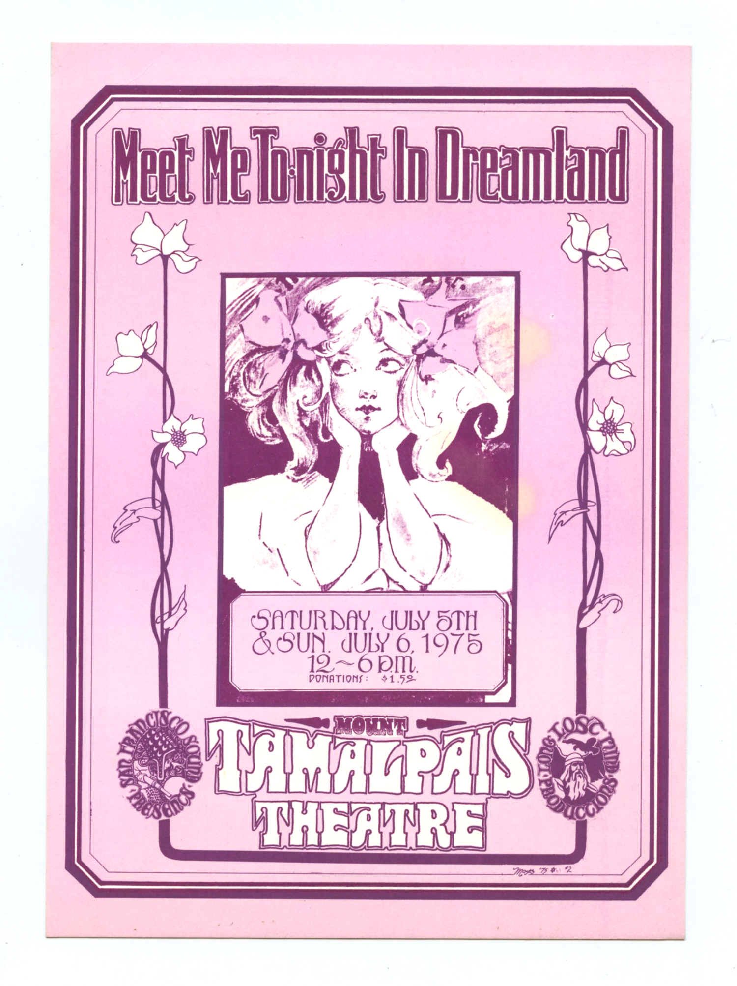 Tamalpais Theatre Postcard 1975 Jul 6 Congress of Wonder Streamin' Freeman