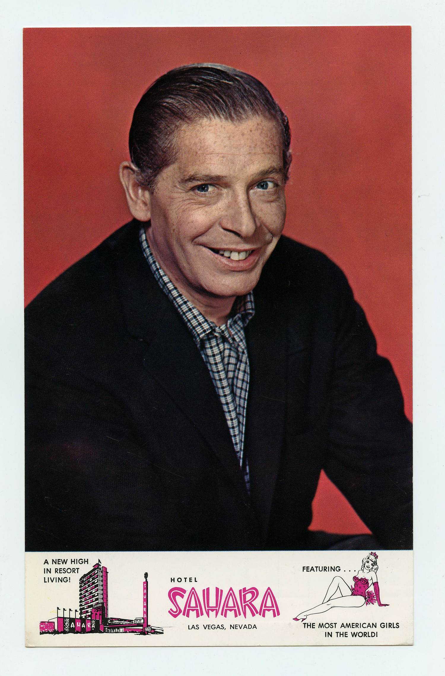 Milton Berle Postcard Sahara Las Vegas Nevada Promo circa 1965 - 1968