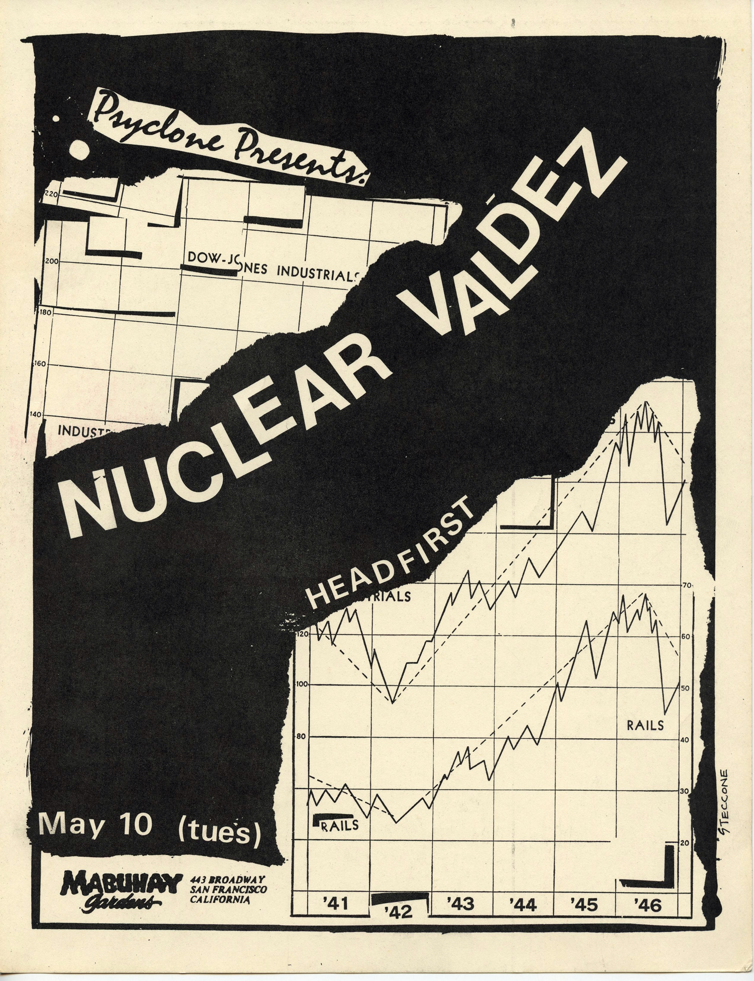 Mabuhay Gardens Handbill 1977 May 10 Nuclear Valdez Head First