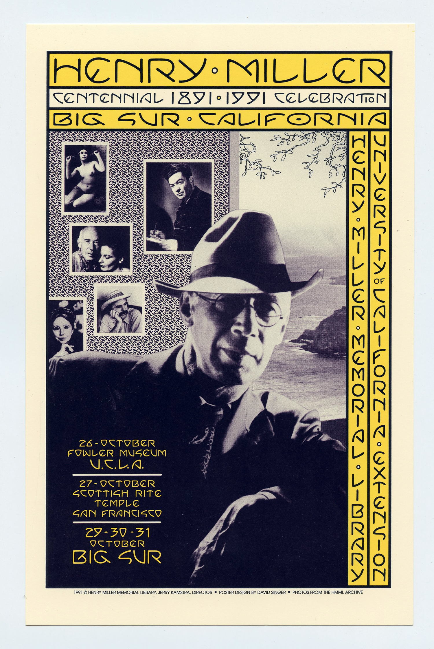 Henry Miller Handbill Centennial Celebration 1991 Oct26 David Singer