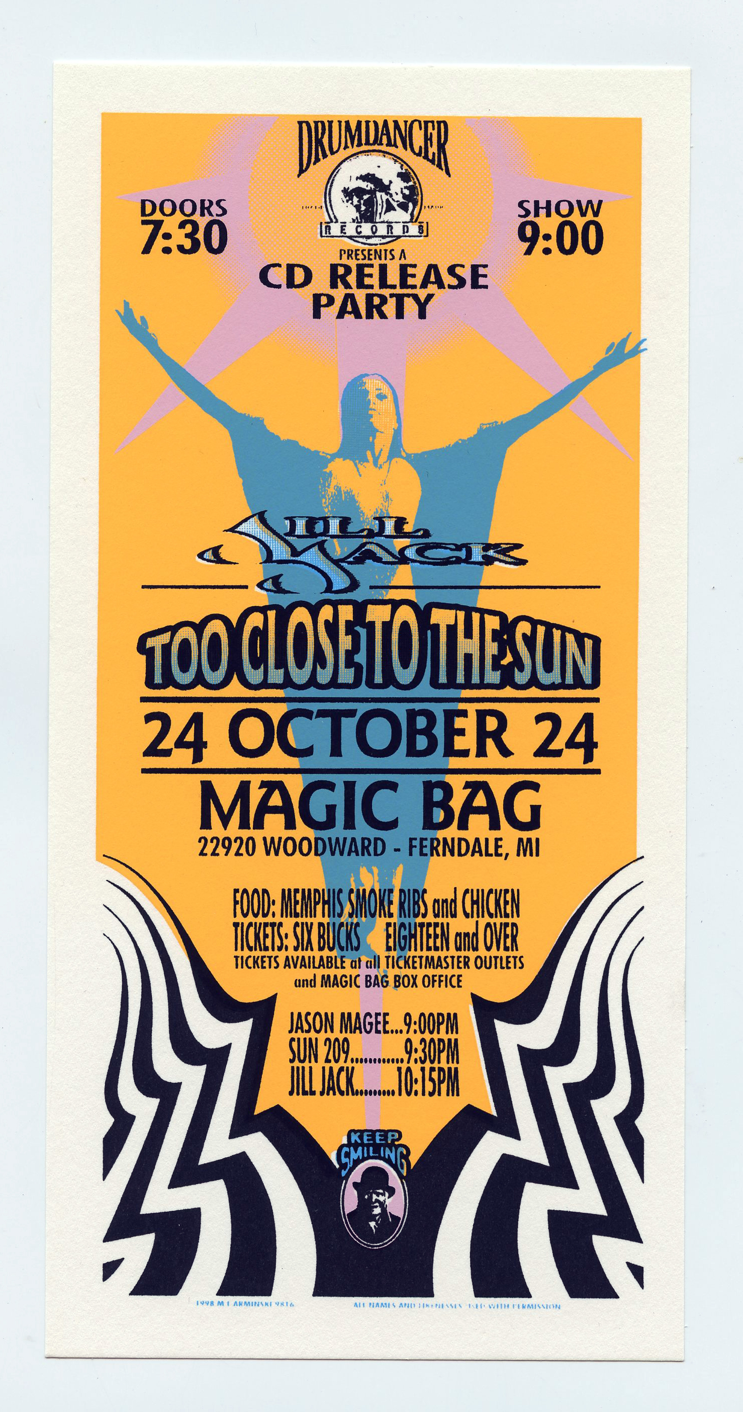 Jill Jack Handbill Magic Bag Ferndale 1998 Oct 24 Mark Arminski