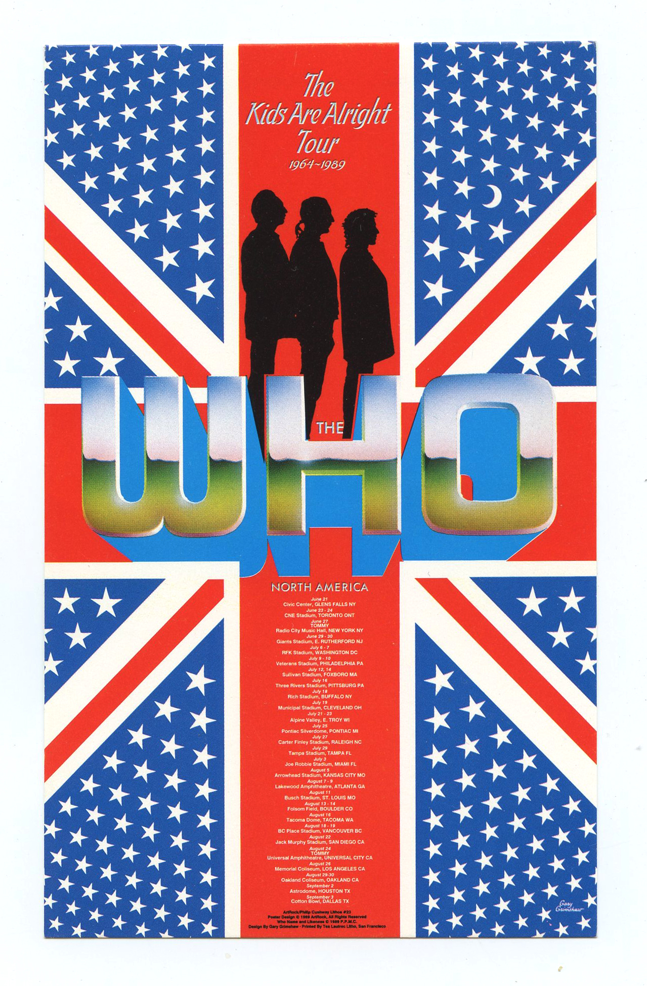 The Who Postcard 1989 The Kids Are Alright Tour Gary Grimshaw