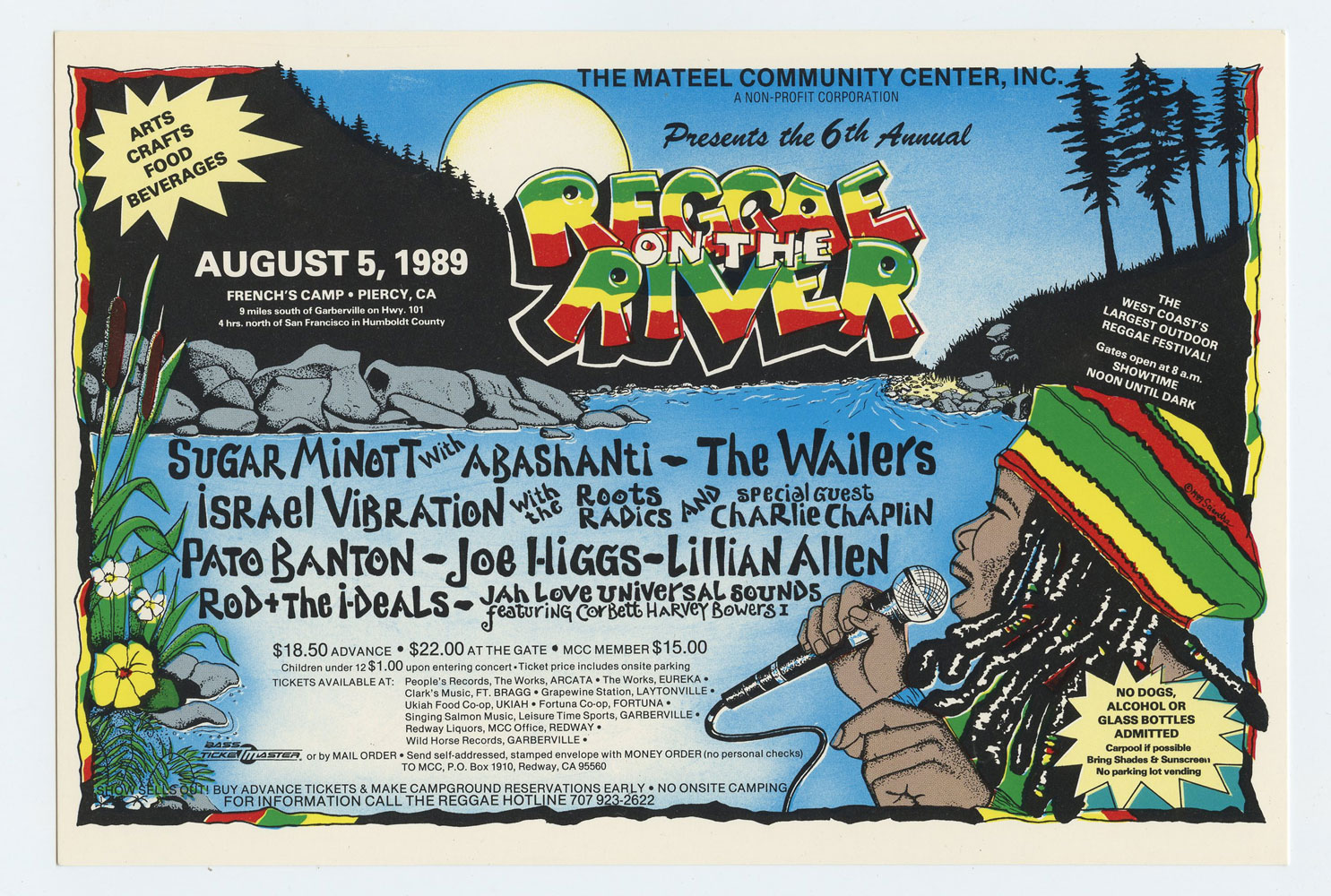 Reggae On The River Handbill 1989 Aug 5 French's Camp Israel Vibration Wailers