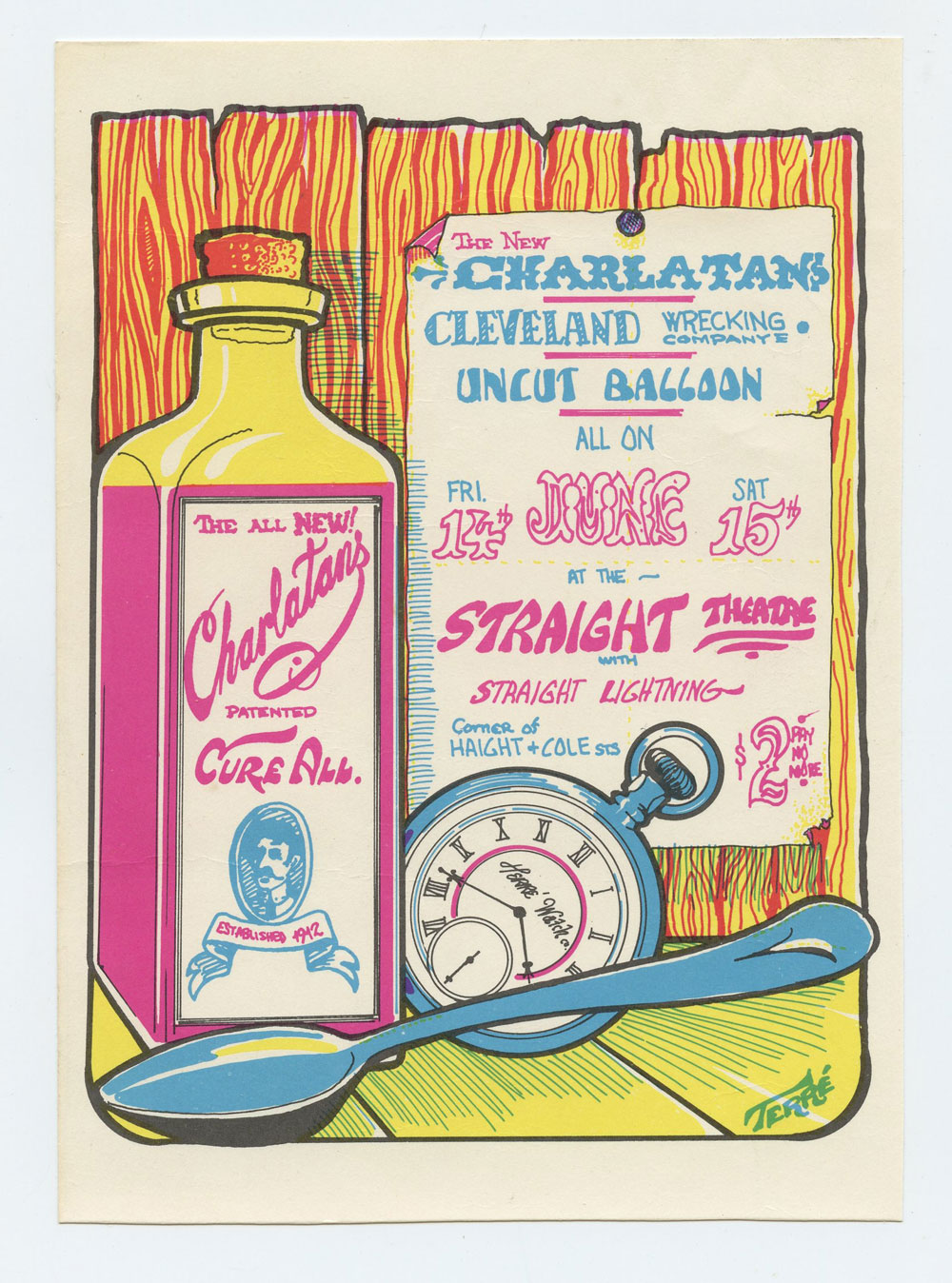 Straight Theatre Handbill 1968 Jun 14 Charlatans AOR 2.229 