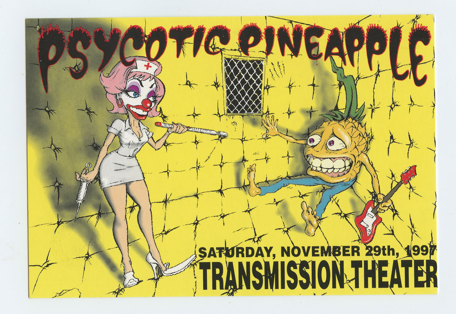 Psycotic Pineapple Postcard 1997 Nov 29 Transmission Theatre John Seabury