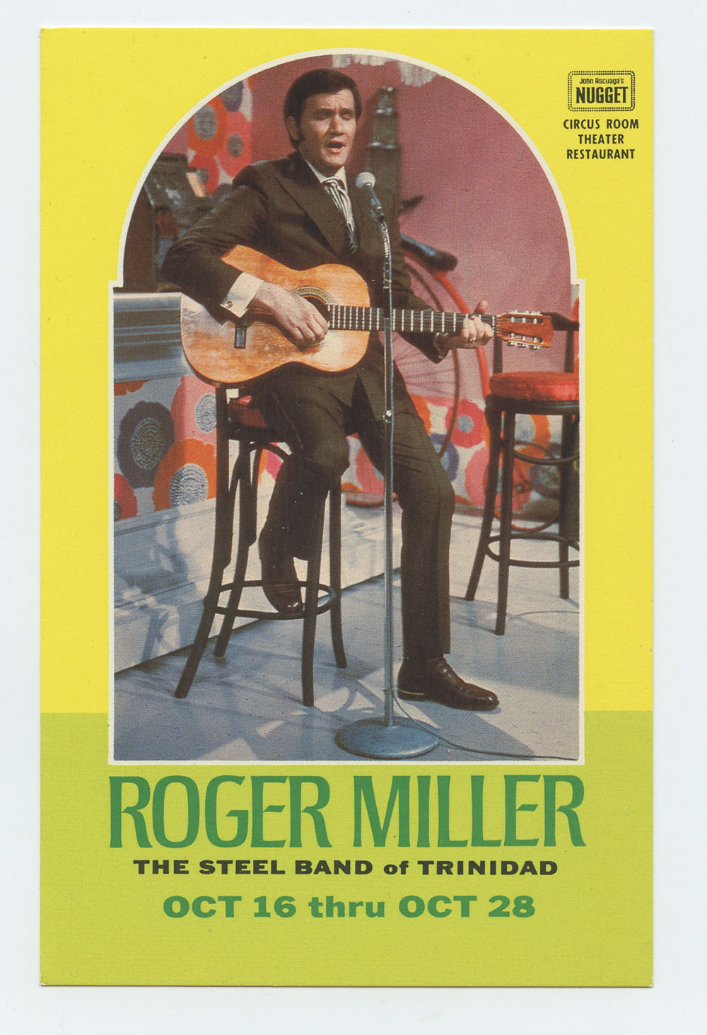 Roger Miller Postcard Nuggets Reno circa 1970s