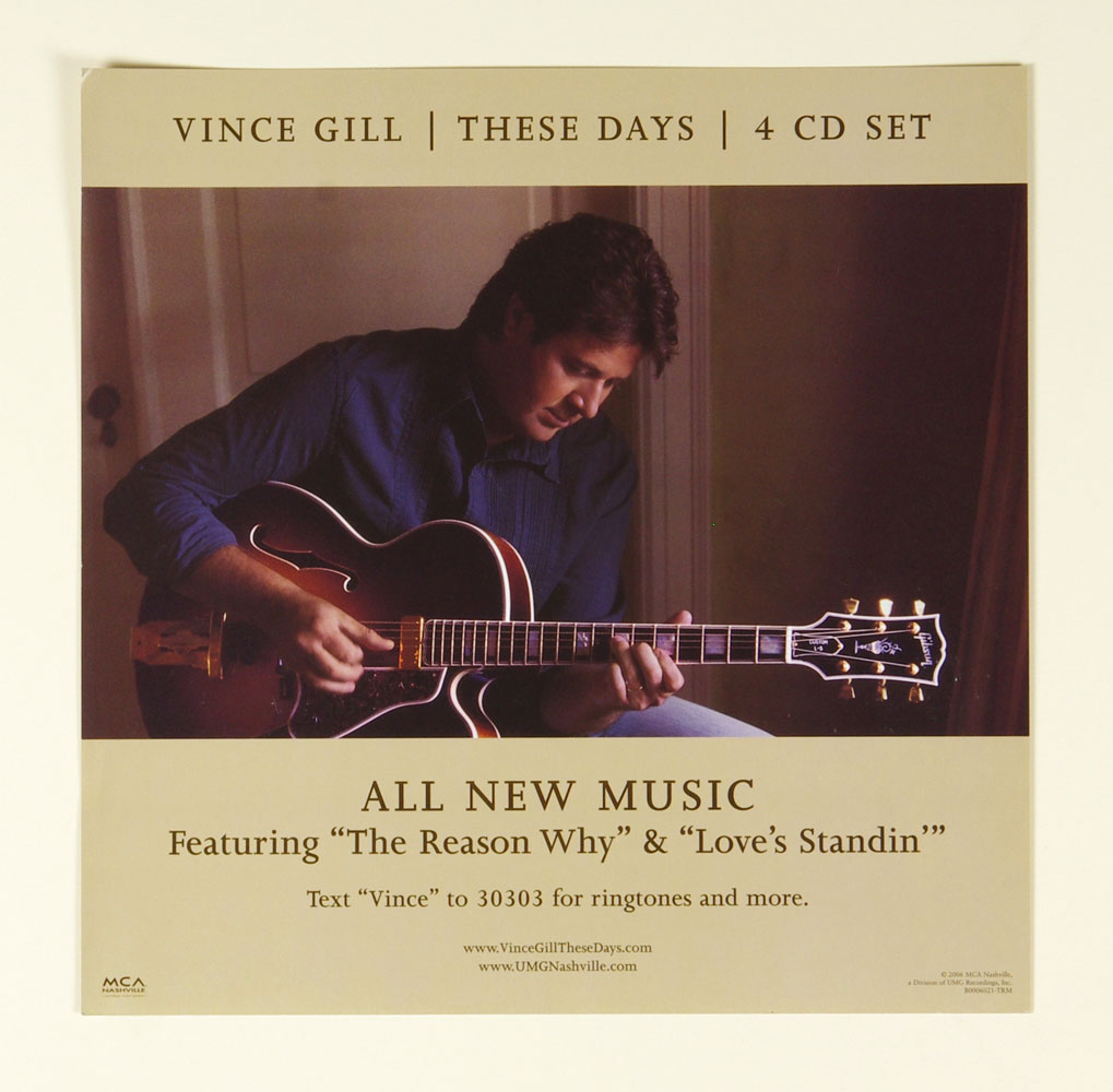 Vince Gill Poster Flat 2006 These Days CD Set Release Promotion 12 x 12