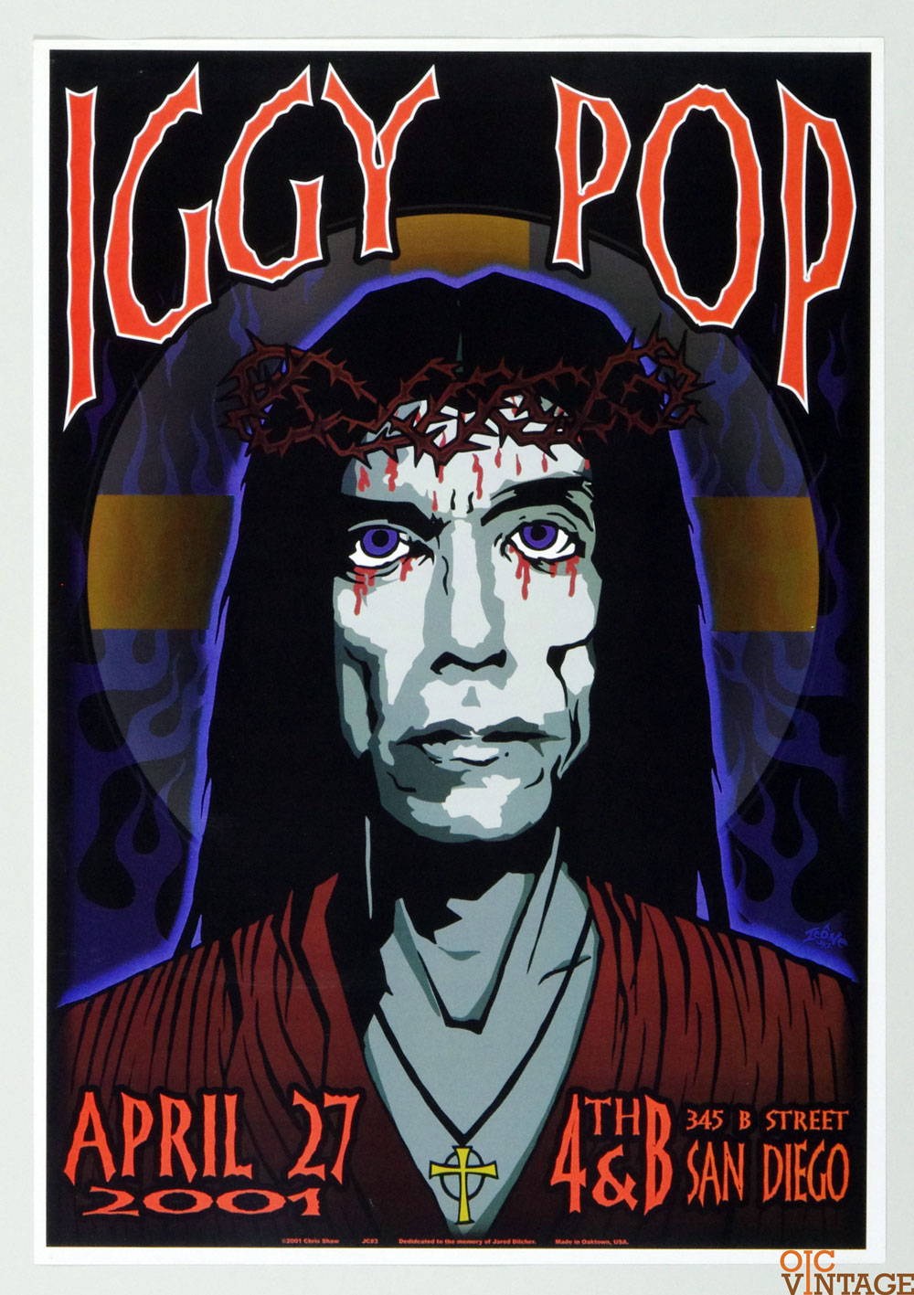 Iggy Pop Poster 2001 Apr 27 San Diego Chuck Sperry