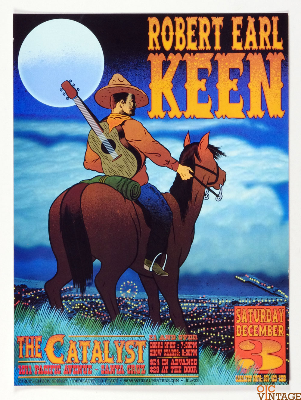 Robert Earl Keen Poster 2005 Dec 3 the Catalyst Santa Cruz Chuck Sperry