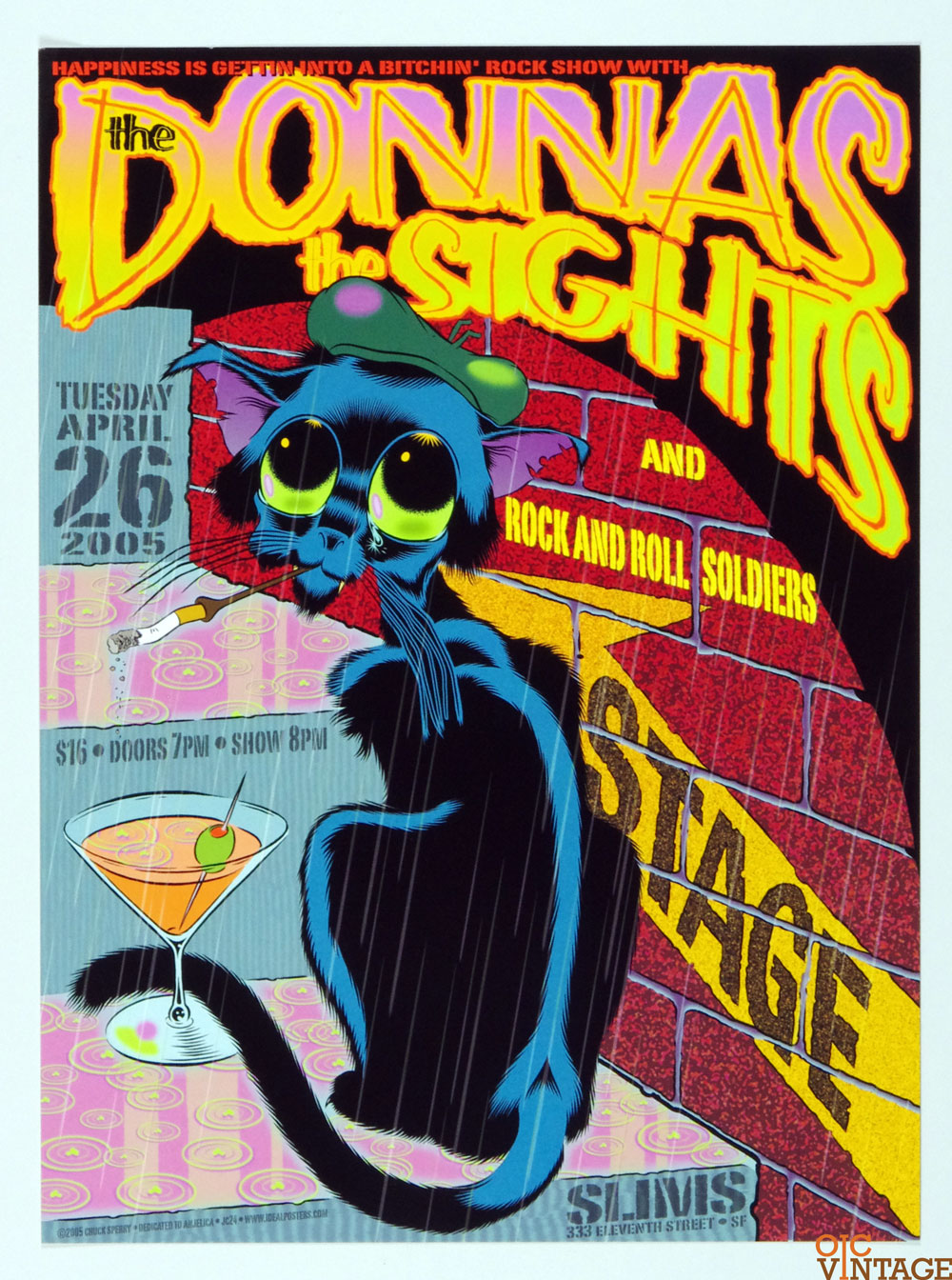 The Donnas Poster 2005 Apr 26 SLIMS San Francisco Chuck Sperry