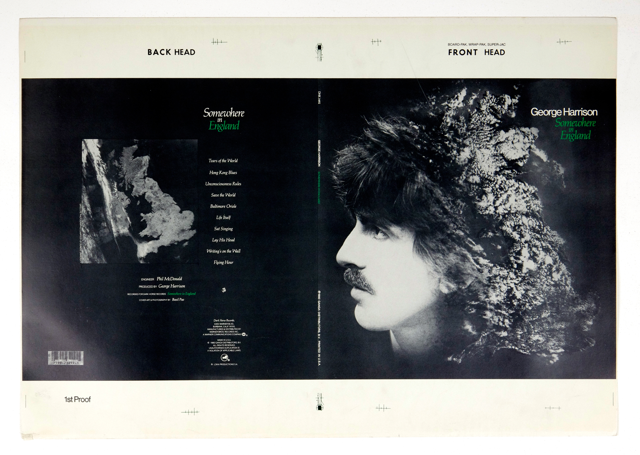 George Harrison Poster 1980 Somewhere In England LP Jacket Proof