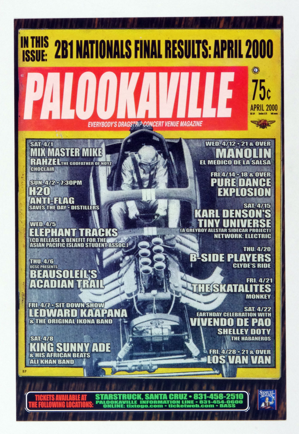 Palookaville Poster 2000 Apr Elephant Tracks B-Side Players Los Van Van