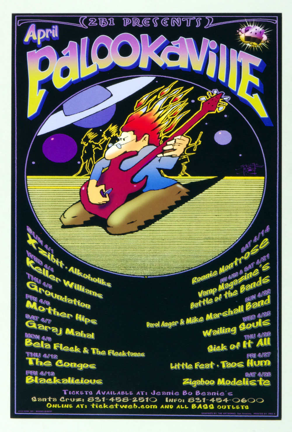 Palookaville Poster 2001 Apr Little Feat Mother Hips