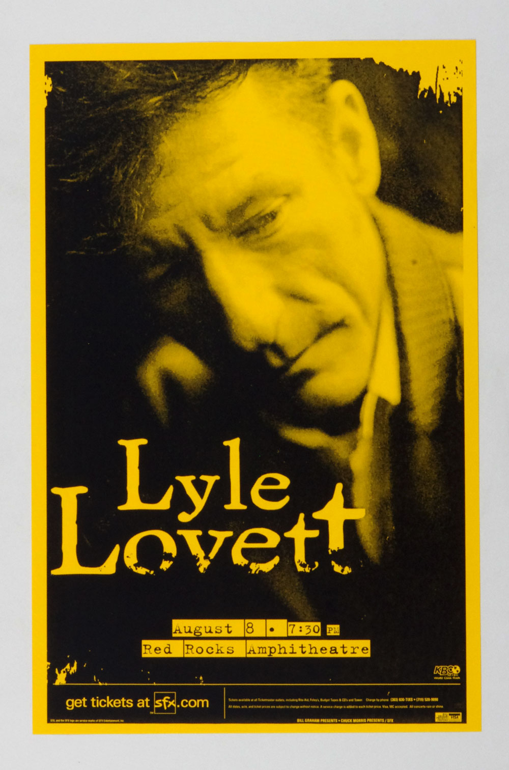 Lyle Lovett Poster 2000 Aug 8 Red Rock Amphitheatre 