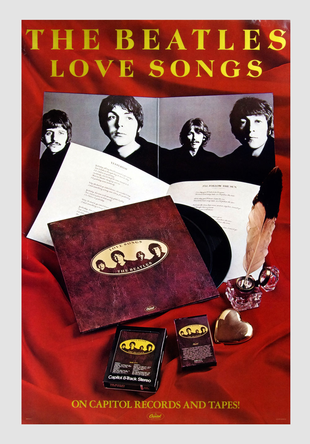 The Beatles Poster 1977 Love Songs New Album Promotion Capitol Records