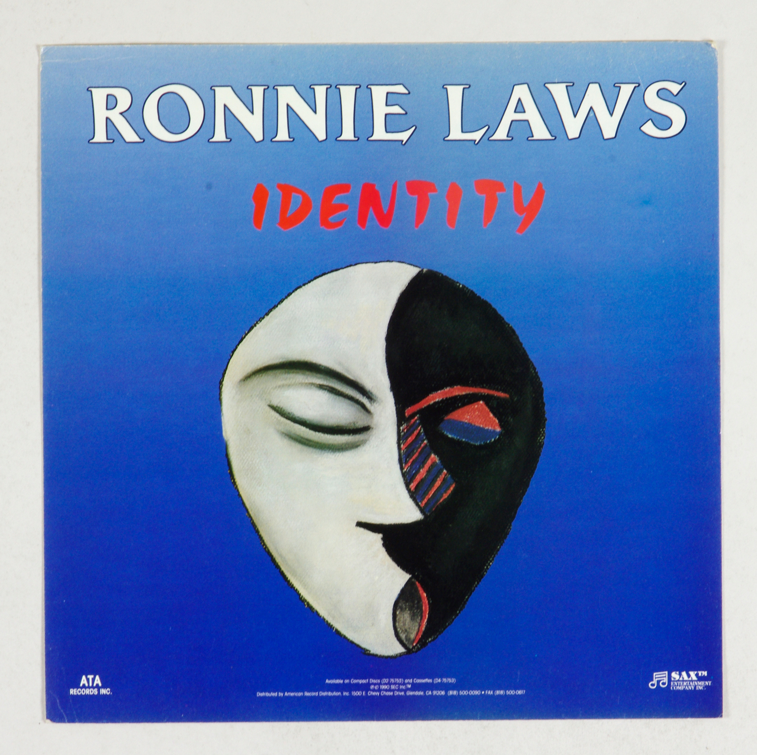 Ronnie Laws Poster Flat 1990 Identity Album Promotion 12 x 12