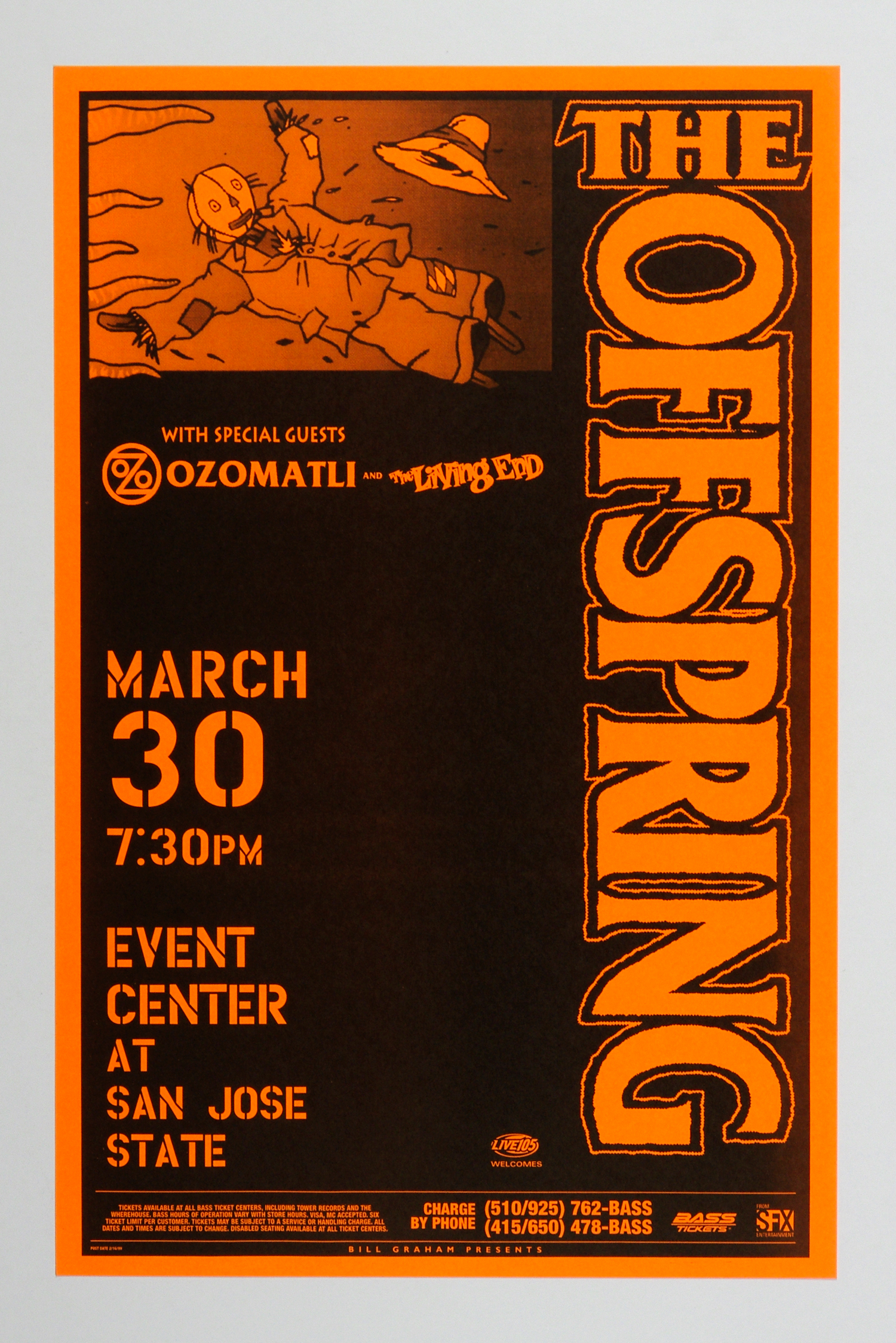 The Offspring Poster 1999 Mar 30 Event Center San Jose State