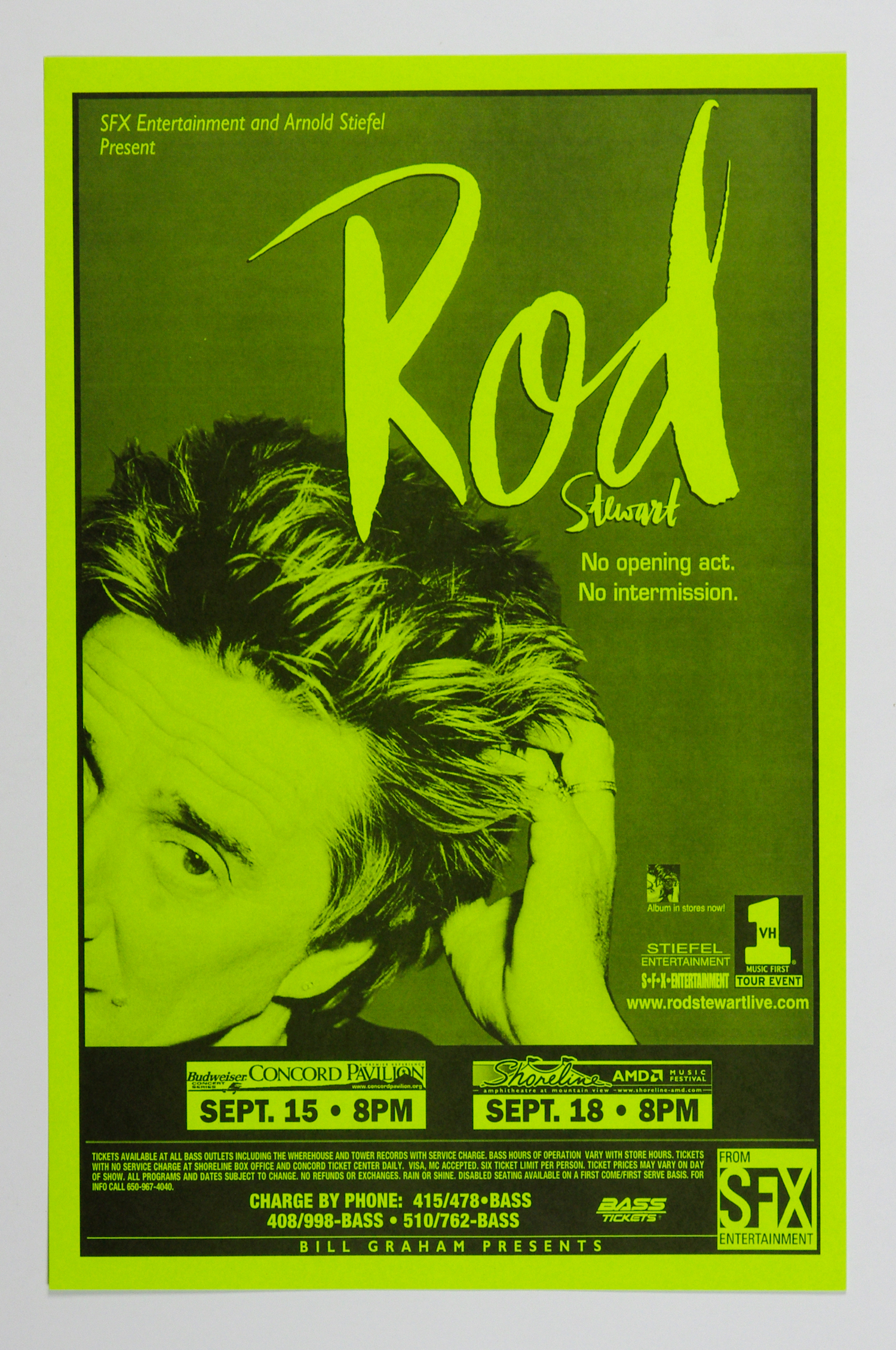 Rod Stewart Poster 1998 Sep 15 Concord Pavilion Shoreline Amphi theatre