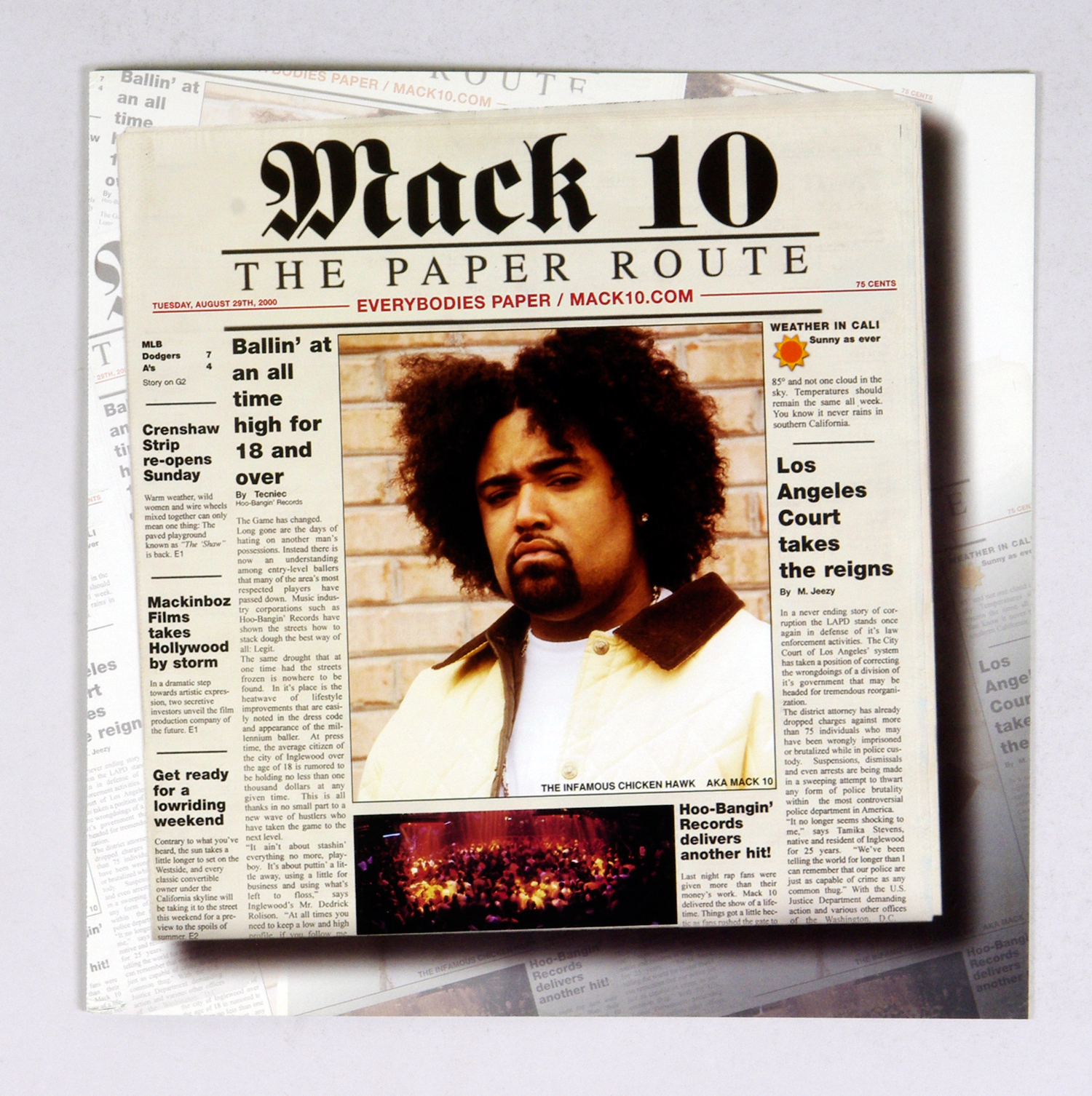 MACK 10 Poster Flat 2000 The Paper Route Album Promo 12 x 12