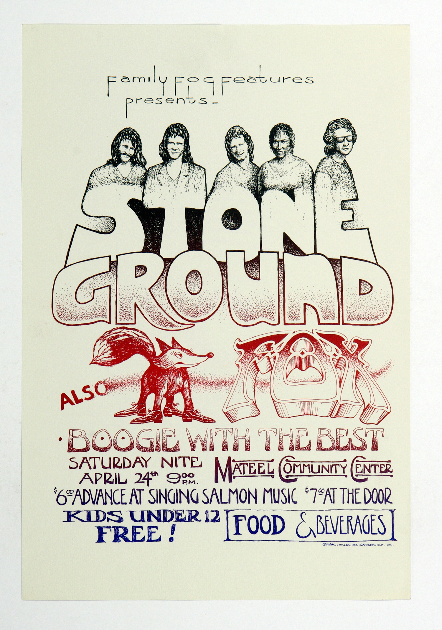 Stoneground Poster 1982 Apr 24 Mateel Community Center