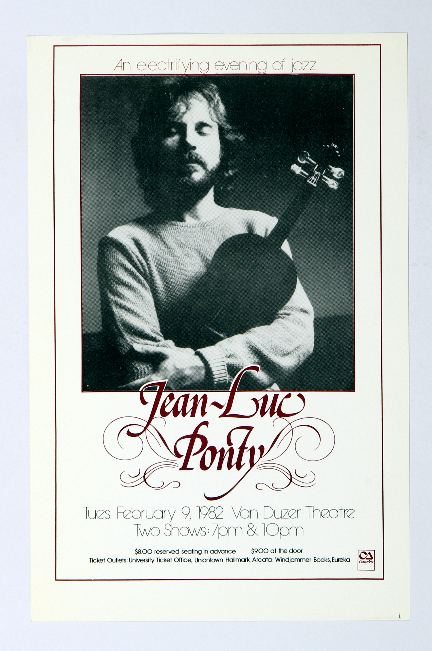 Jean Luc Ponty Poster 1982 Feb 29 Van Duzer Theatre Humboldt State