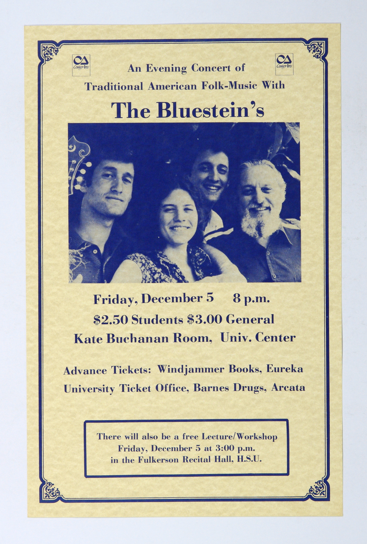 The Bluestein Family Poster 1982 Dec 5 Kate Buchnan Room Humboldt State