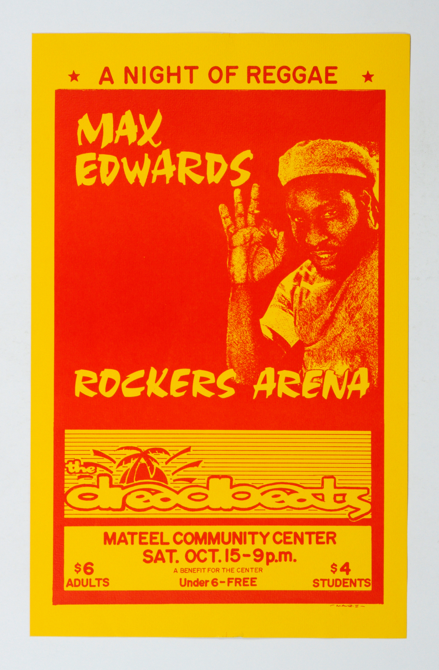 Max Edwards Poster 1983 Oct 15 Mateel Community Center Redway