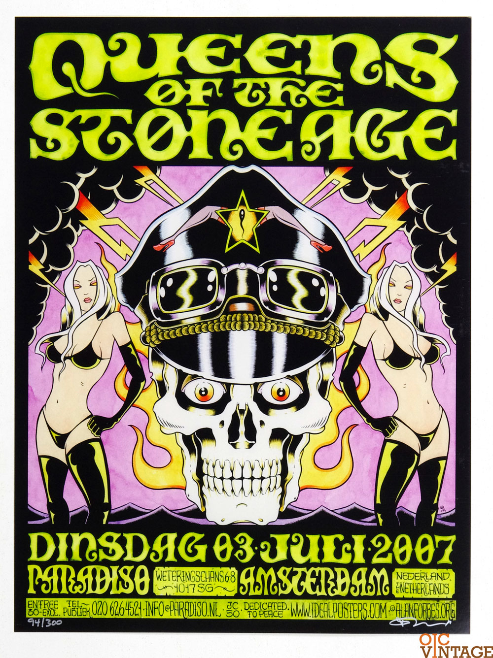 Queens of the Stone Age Poster 2007 Jul 1 Paradiso Alan Forbes signed numbered