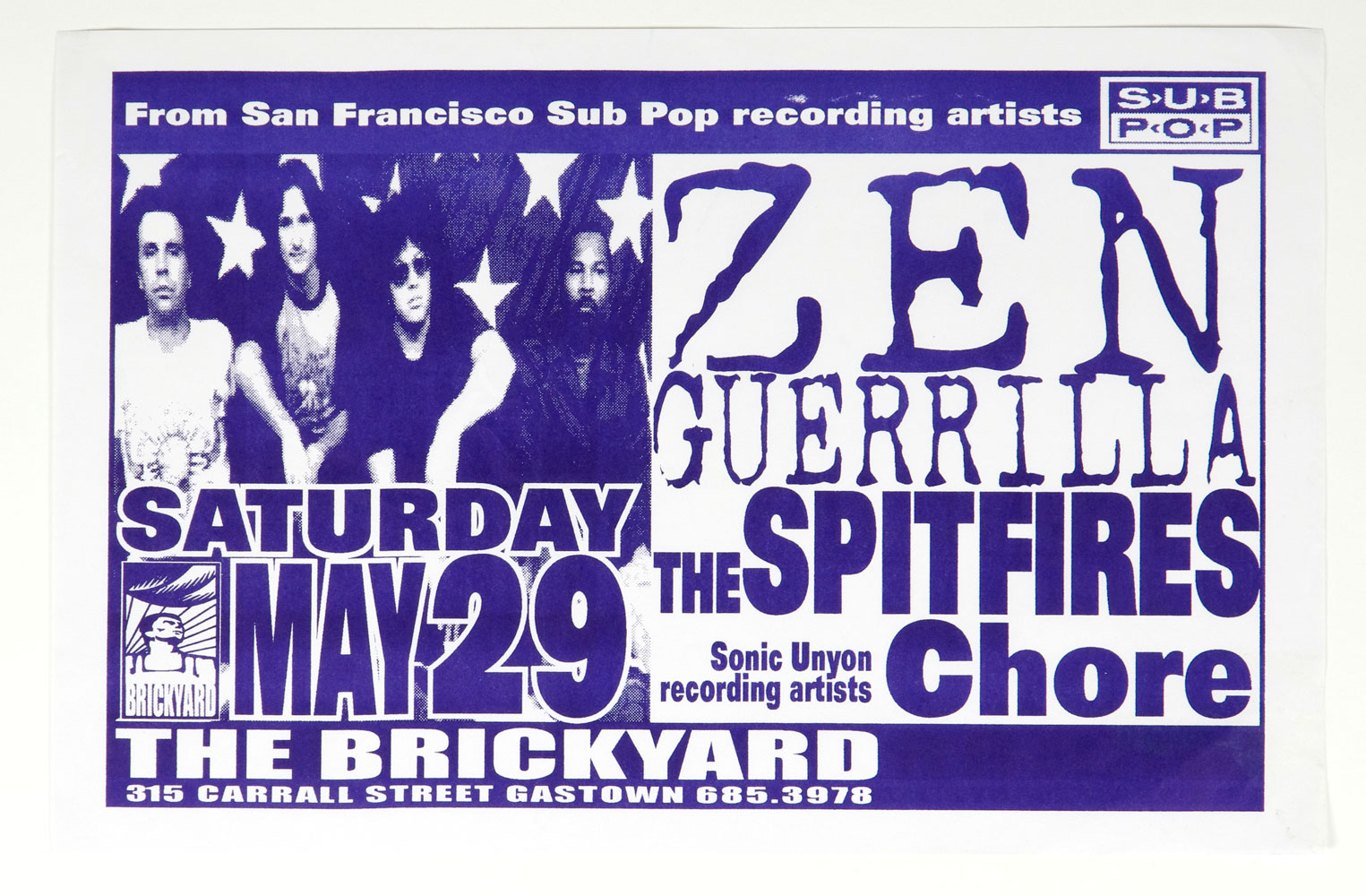 Zen Guerrilla Poster 1999 May 29 The Brickyard Vancouver 