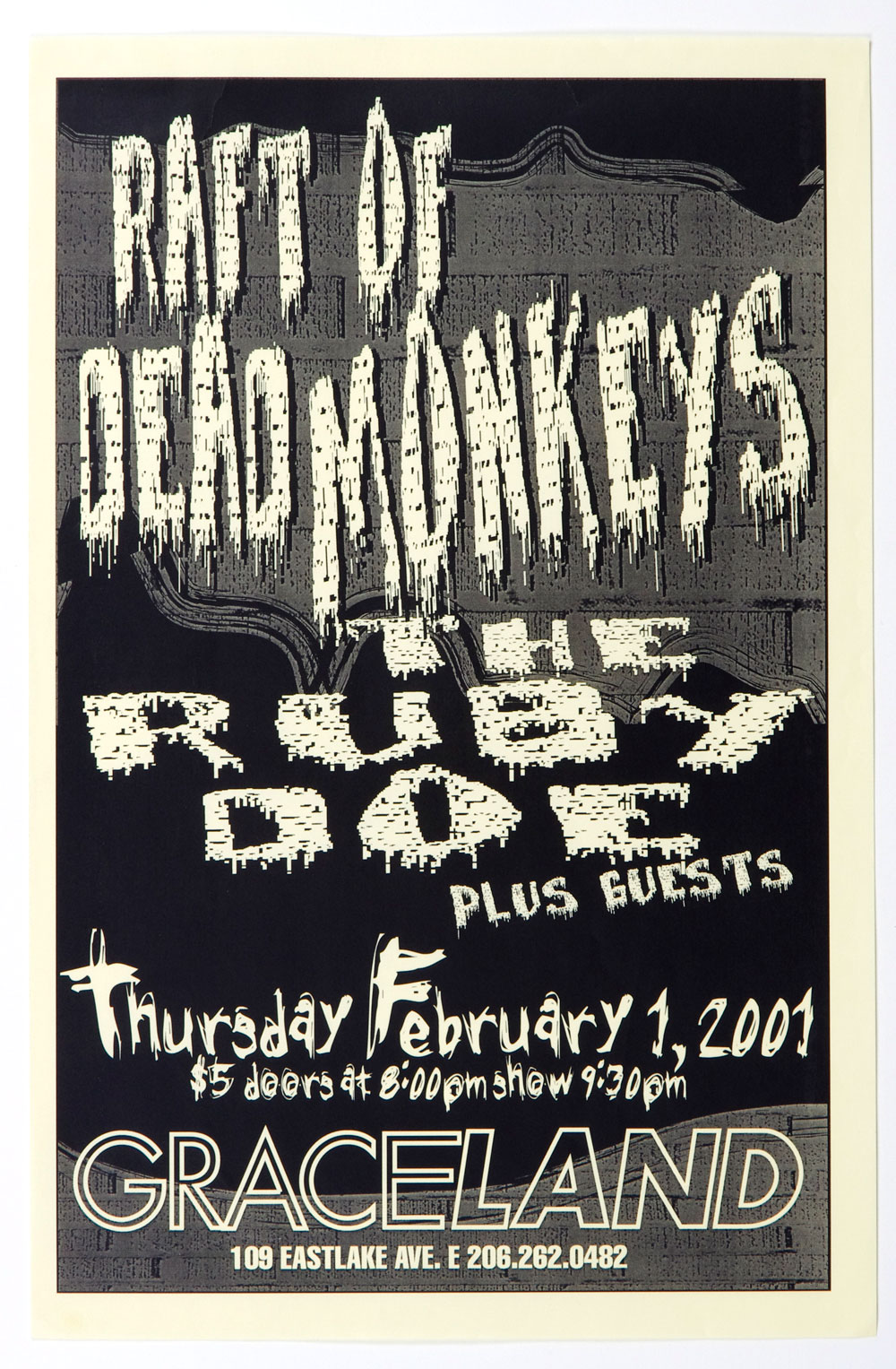 Raft of Dead Monkeys Poster 2001 Feb 1 Graceland Seattle