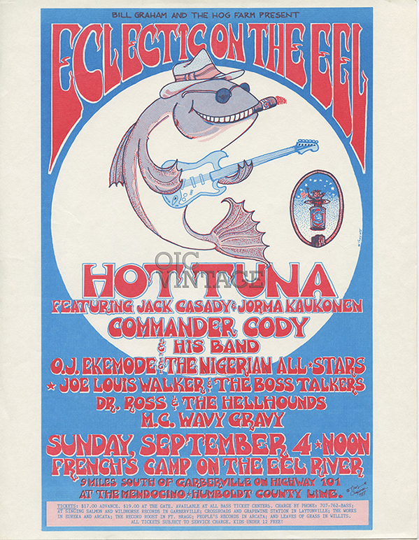 Hot Tuna ft. Jack Cassidy Jorma Kaukonen Handbill Commander Cody 1988 French's Camp