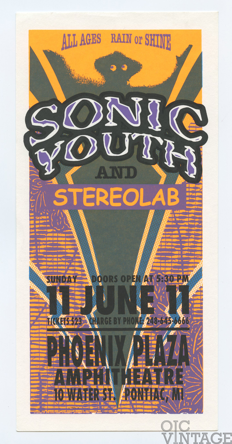 Sonic Youth Handbill 2000 Jun 11 Pontiac Mark Arminski