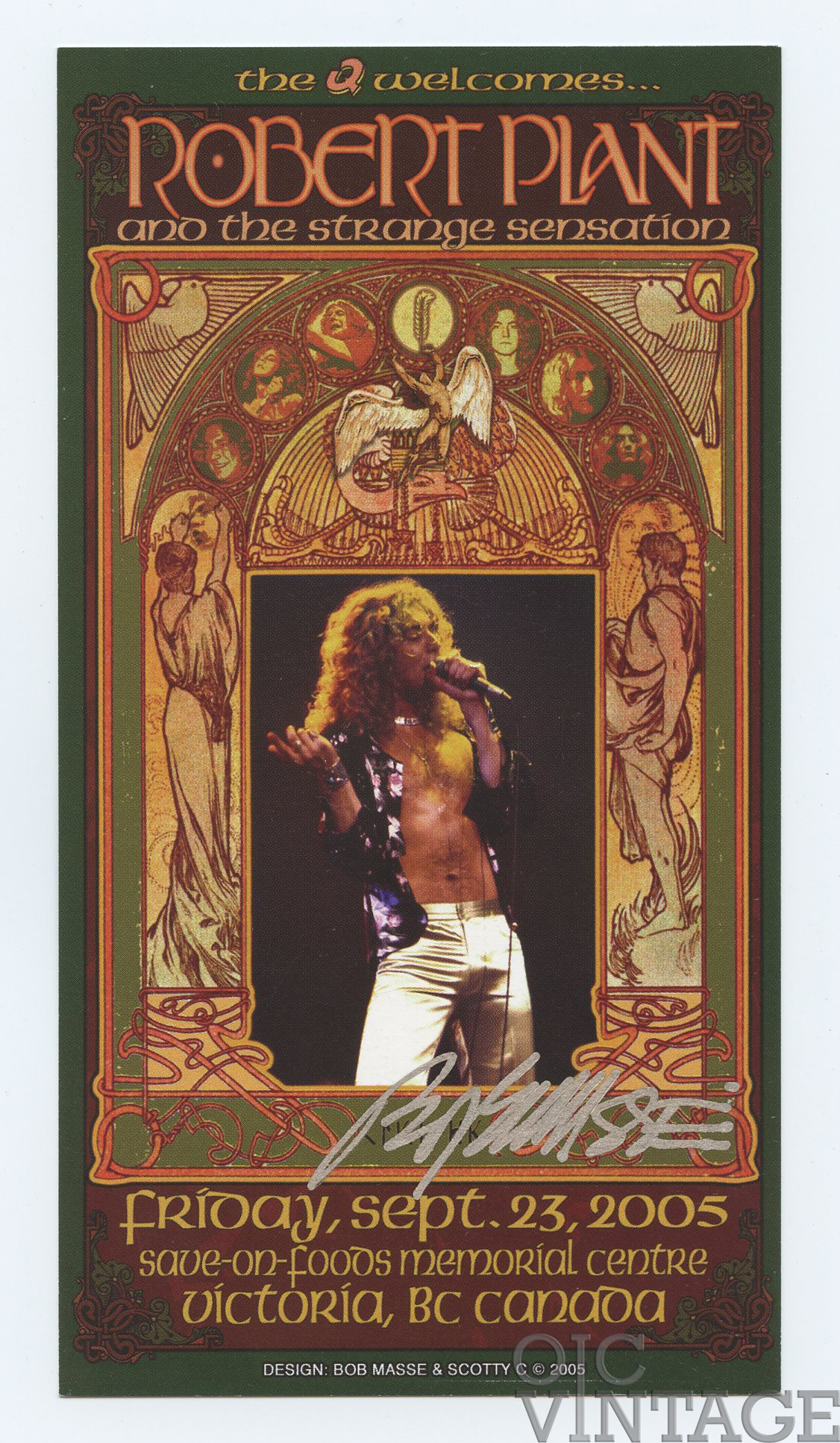 Robert Plant Handbill 2005 Sep 23 Victoria Canada Bob Masse