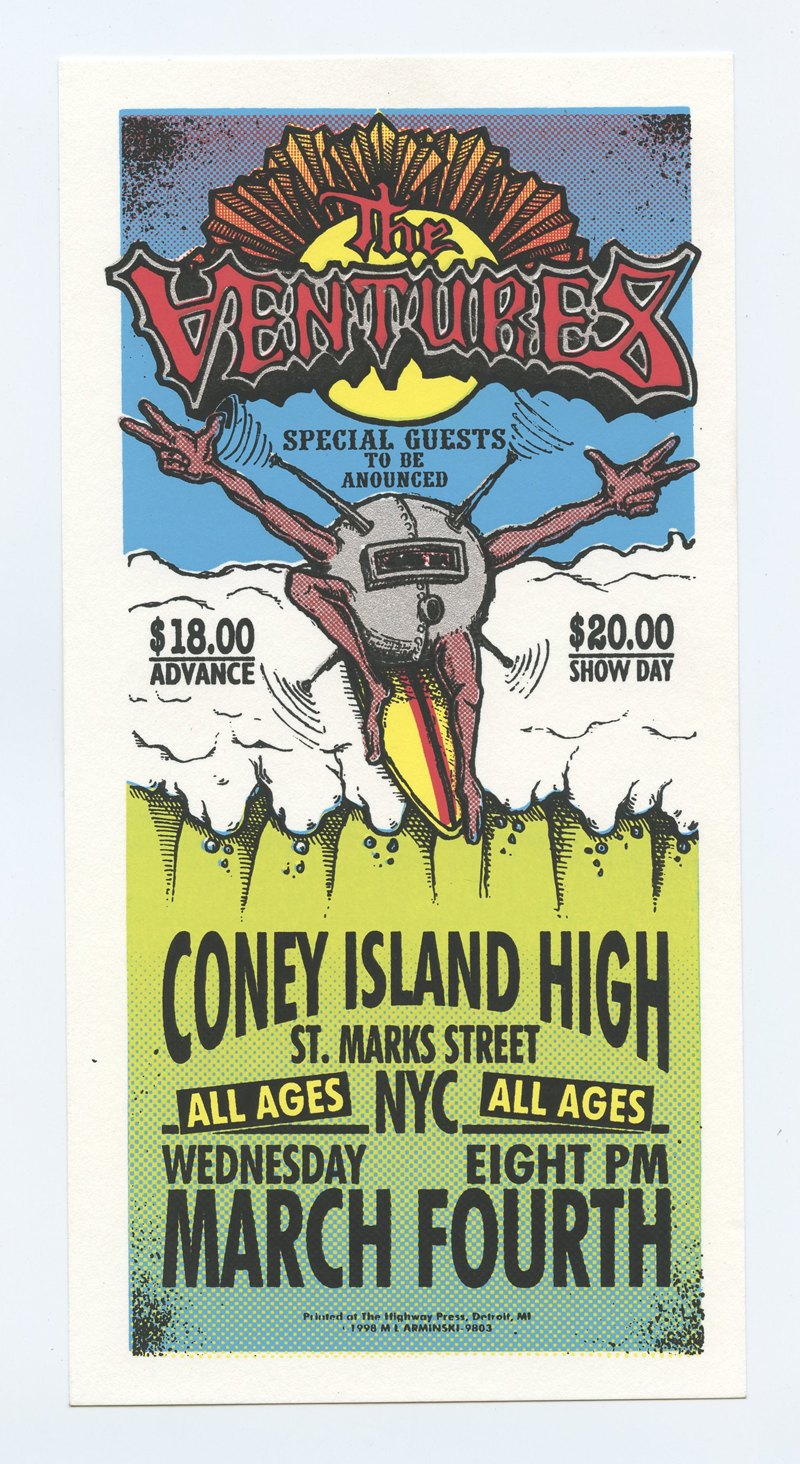 The Ventures Handbill 1998 Mar 4 Coney Island NY Mark Arminski