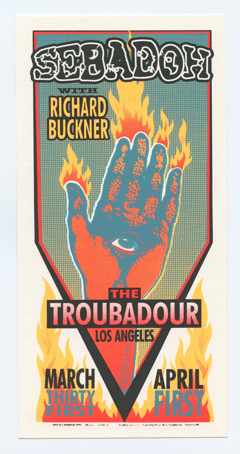 Sebadoh Handbill 1999 Mar 31 The Troubadour LA Mark Arminski