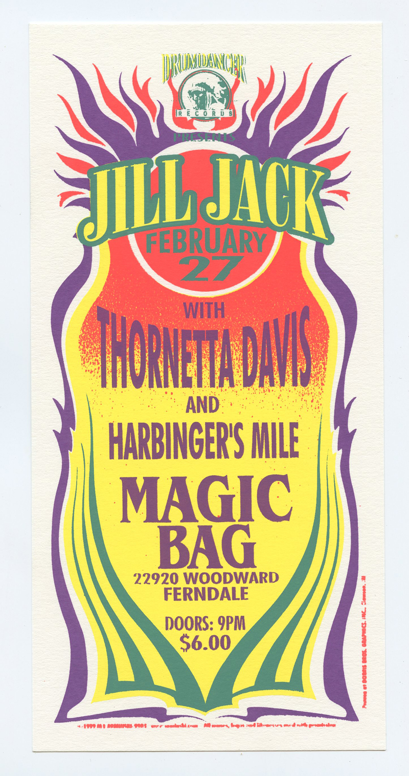 Jill Jack Handbill Magic Bag Ferndale Michigan 1999 Feb 27 Mark Arminski