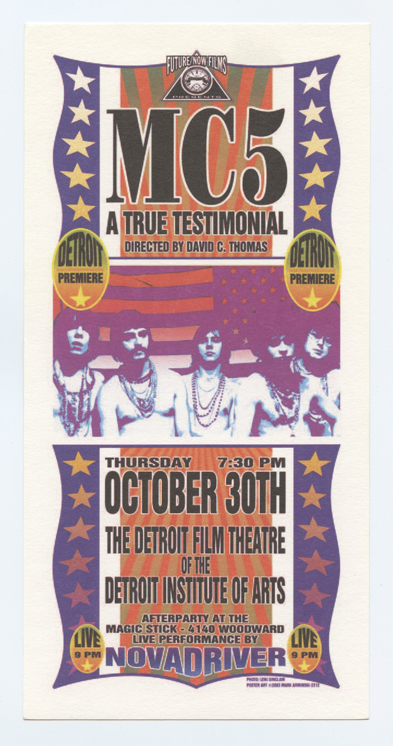 MC5 Handbill  2003 Oct 30 Detroit 