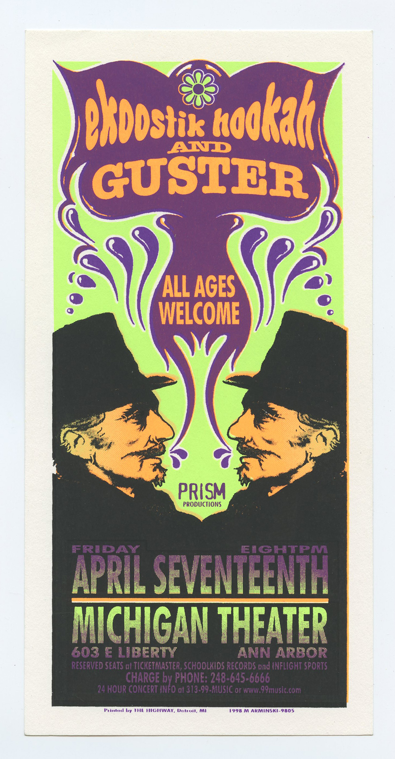 Ekoostik HooKah Handbill Michigan Theater Ann Arbor 1998 Apr 17 Mark Arminski